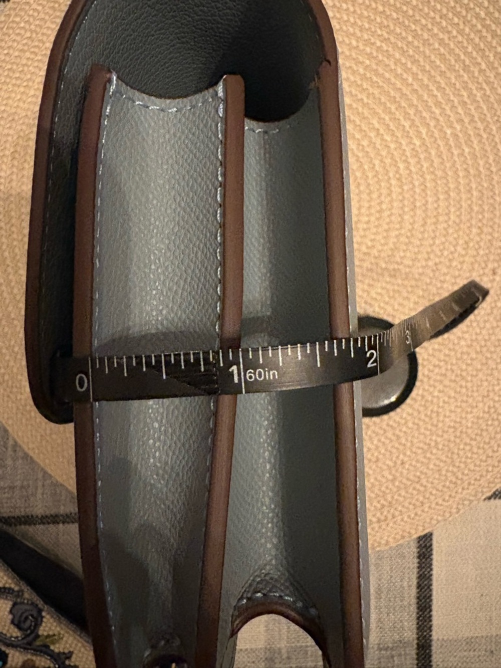 Blue Leather Constance Crossbody Bag with Silver Hardware - Picture 10 of 11